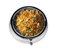 GGNKDL Delicioso pastillero redondo con 3 compartimentos para almacenamiento de pastillas y viajes portátiles