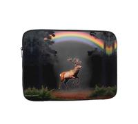 GGNKDL Elk Running Under The Rainbow - Funda portátil a prueba de golpes para laptop de 10 pulgadas, para hombres y mujeres, viajes de negocios, oficina, uso diario