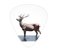 GGNKDL Elk stepping on the water Prints Púa de guitarra 12 piezas con tres combinaciones de púas de grosor adecuadas para bajo y ukelele