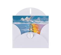 GGNKDL Footprints On The Rainbow Prints - Tarjeta de felicitación de papel nacarado de alta gama con efecto brillante deslumbrante