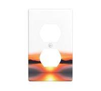 GGNKDL Hermosa impresión de puesta de sol, panel de pared de doble enchufe, cubierta de alimentación doméstica duradera para enchufes e interruptores decorativos