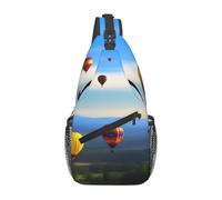 GGNKDL Hot Air Balloon In The Sky Prints Cross bolsa de hombro adecuada para hombres y mujeres, adecuada para bolsas de fitness y viajes de senderismo