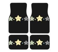 GGNKDL Las alfombrillas de coche con estampado de tres estrellas pequeñas con antideslizante delantera y trasera son adecuadas para coches, camiones y SUV