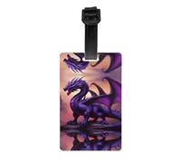 GGNKDL Las etiquetas de equipaje y las etiquetas de bolsa de viaje con estampado de dragones morados y Wirte son adecuadas tanto para hombres como para mujeres para evitar el equipaje