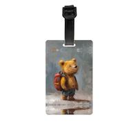 GGNKDL Las etiquetas de equipaje y las etiquetas para bolsas de viaje de The Little Bear Traveling Around The World son adecuadas tanto para hombres como para mujeres para evitar el equipaje