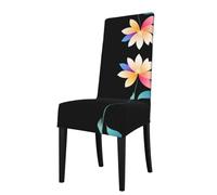 GGNKDL Las fundas para sillas de restaurante con estampado de flores de colores claros son desmontables, súper elásticas y lavables, adecuadas para cocinas