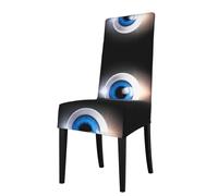 GGNKDL Las fundas para sillas de restaurante con estampado de globo ocular de terror azul son desmontables, súper elásticas y lavables, adecuadas para cocinas