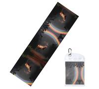 GGNKDL Las toallas de hielo deportivas con estampado de Elk Running Under The Rainbow son adecuadas para deportes en interiores y exteriores y actividades de ejercicio