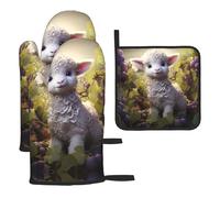 GGNKDL Little Sheep in The Vineyard - Juego de tres piezas para hornear, adecuado para cocina, grueso y duradero, buen aislamiento, adecuado para cocina y hornos microondas