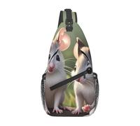 GGNKDL Mouse in Love Prints - Bolso bandolera cruzado adecuado para hombres y mujeres, adecuado para bolsas de fitness y viajes de senderismo