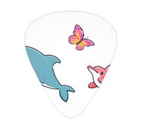 GGNKDL Naughty Little Dolphin Prints - Púa de guitarra de 12 piezas con tres combinaciones de púas de grosor adecuadas para bajo y ukelele