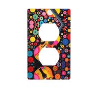 GGNKDL Panel de pared con diseño de lunares de violín, cubierta de alimentación doméstica duradera para enchufes e interruptores decorativos