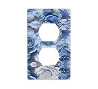 GGNKDL Panel de pared de doble enchufe con impresión de rosas teñidas, cubierta de alimentación doméstica duradera para enchufes e interruptores decorativos