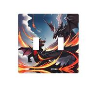 GGNKDL Panel decorativo de pared con impresión de doble dragón Battle adecuado para áreas residenciales y comerciales de 4.5 x 4.5 pulgadas