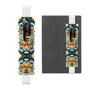 GGNKDL Portalápices de cuero con diseño de cabeza de tigre gordo para diarios de tapa dura, diarios, planificadores, bolsa de correa ajustable