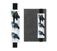 GGNKDL Portalápices de cuero con diseño de lobo para diarios de tapa dura, diarios, planificadores, bolsa de correa ajustable, Negro, One Size