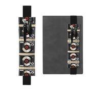 GGNKDL Portalápices de cuero con diseño vintage de discos de vinilo para diarios de tapa dura, diarios, planificadores, bolsa de correa ajustable, Black, Talla única