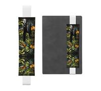 GGNKDL Portalápices de cuero con patrón de hojas de palmera tropical para diarios de tapa dura, diarios, planificadores, bolsa de correa ajustable