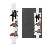 GGNKDL Portalápices de cuero con patrón de leopardo sentado para diarios de tapa dura, agendas, agendas, bolsa con correa ajustable, Blanco, One Size