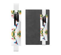 GGNKDL Portalápices de cuero con patrón de loros coloridos entre flores para diarios de tapa dura, diarios, planificadores, bolsa de correa ajustable, White, Talla única