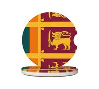 GGNKDL Posavasos de cerámica absorbentes antideslizantes con impresión de la bandera de Sri Lanka, 2 unidades, decoración de coche