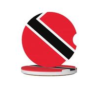 GGNKDL Posavasos de cerámica absorbentes antideslizantes con impresión de la bandera de Trinidad y Tobago, 2 unidades, decoración de coche