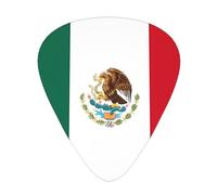 GGNKDL Púa de guitarra con estampado de bandera de México, 12 piezas con tres combinaciones de púas de grosor adecuadas para bajo y ukelele