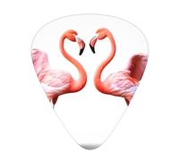 GGNKDL Púa de guitarra con estampado de flamenco con corazón, 12 piezas con tres combinaciones de púas de grosor adecuadas para bajo y ukelele