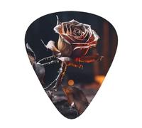 GGNKDL Púa de guitarra con estampado de rosas marchitas, 12 piezas con tres combinaciones de púas de grosor adecuadas para bajo y ukelele