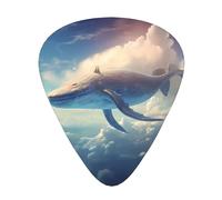GGNKDL Púa de guitarra con impresión de ballena cielo, 12 piezas con tres combinaciones de púas de grosor adecuadas para bajo y ukelele