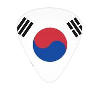 GGNKDL Púa de guitarra con impresión de bandera de la República de Corea, 12 piezas con tres combinaciones de púas de grosor adecuadas para bajo y ukelele