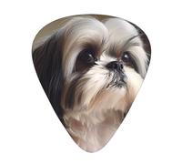 GGNKDL Shih Tzu Dog Prints - Púa de guitarra de 12 piezas con tres combinaciones de púas de grosor adecuadas para bajo y ukelele