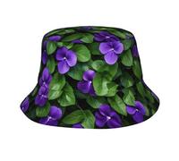 GGNKDL Sombrero de pescador de verano con estampado de flores violetas para viajes, un sombrero de playa adecuado tanto para hombres como para mujeres