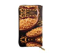 GGNKDL Soy Printing - Cartera larga de piel para mujer, bolsa de mano de gran capacidad con cremallera para tarjetas de crédito