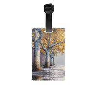 GGNKDL Sycamore Trees on The Street Prints - Etiquetas de equipaje y etiquetas de bolsa de viaje son adecuadas tanto para hombres como para mujeres para evitar el equipaje