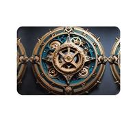 GGNKDL Tapete antideslizante con impresión de engranajes Steampunk para interiores y exteriores, adecuado para entradas de dormitorio y baño, 16 x 24 pulgadas