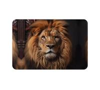 GGNKDL Tapete antideslizante con impresión The Lion's Gaze para interiores y exteriores, adecuado para entradas de dormitorio y baño, 40,6 x 61 cm
