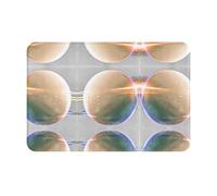 GGNKDL Tapete antideslizante redondo con impresión de bolas de vidrio para interiores y exteriores, apto para entradas de dormitorio y baño, 40,6 x 61 cm