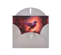 GGNKDL Tarjeta de felicitación con estampado de pájaro rosa en luz de fuego, papel nacarado de alta gama con efecto brillante deslumbrante