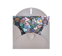 GGNKDL Tarjeta de felicitación con estampado de piedras de amor, papel nacarado de alta gama con efecto brillante deslumbrante