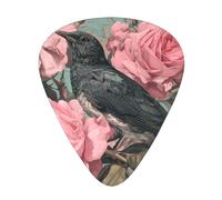 GGNKDL The Raven in the Rose Prints - Púa de guitarra de 12 piezas con tres combinaciones de púas de grosor adecuadas para bajo y ukelele