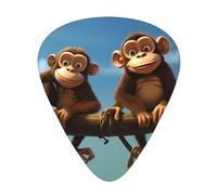 GGNKDL Two Monkeys Prints - Púa de guitarra de 12 piezas con tres combinaciones de púas de grosor adecuadas para bajo y ukelele