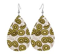 GGNKDL Un pedazo de aretes con colgante de gota de agua y aretes de cuero, adecuados como regalo de cumpleaños para mujeres