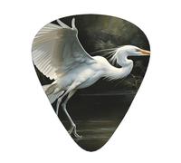 GGNKDL White Heron Prints - Púa de guitarra de 12 piezas con tres combinaciones de púas de grosor adecuadas para bajo y ukelele