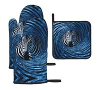 GGNKDL Zebra in The Vortex - Juego de tres piezas para hornear, adecuado para cocina, grueso y duradero, buen aislamiento, adecuado para cocina y hornos microondas