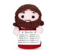 GGOJAGST Regalos cristianos de Jesús para mujeres, bautizo, confirmación, primera comunión, regalos para adolescentes, niñas, niños, figuras positivas de ganchillo, pequeño Jesús, apoyo emocional