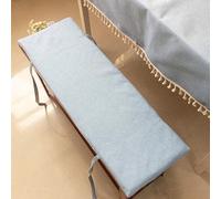 GGoty Cojín antideslizante para banco con lazo, cojín suave para silla o columpio, cojín grande de 2 plazas para asiento de jardín (azul, 100 x 30 cm)