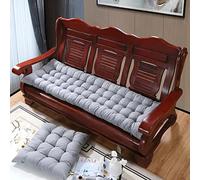 GGoty, Cojín de banco de 8 cm de grosor de 2 y 3 plazas, cojín de algodón para banco de jardín de 80/100 cm, cojín rectangular para sofá de chaise swing (100 x 40 cm, gris)