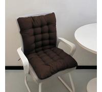 GGoty Cojín grueso para silla con respaldo, cojín de asiento trasero con lazos, almohadillas de algodón para jardín, sofá reclinable, oficina (120 x 50 cm, café)