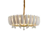 GGQEM Iluminación Colgante de Bola de Cristal, para Pasillo, Dormitorio, Cocina, lámpara de araña de Cristal de Lujo, Comedor, Soporte de luz de Techo de Montaje de cerámica Semi empotra